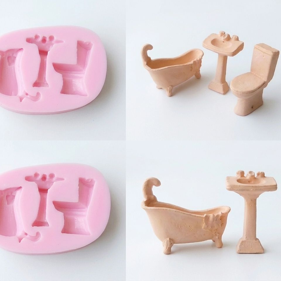 Karakız Duş Seti Silikon Kalıp 6x3.5x1.5 Cm (Küvet Lavabo Klozet) thumbnail 2