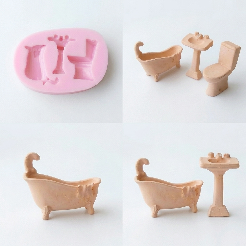 Karakız Duş Seti Silikon Kalıp 6x3.5x1.5 Cm (Küvet Lavabo Klozet) thumbnail 3