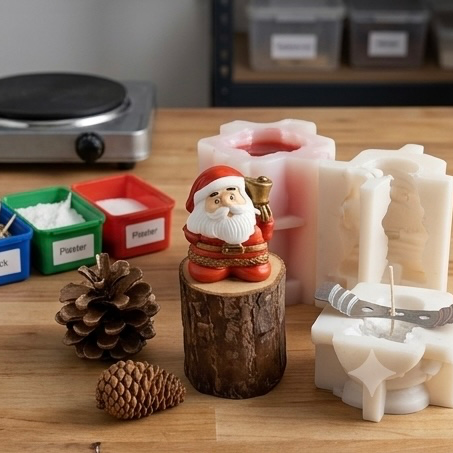 Karakız Noel Baba Silikon Kalıp 6x5x3.5 Cm thumbnail 2