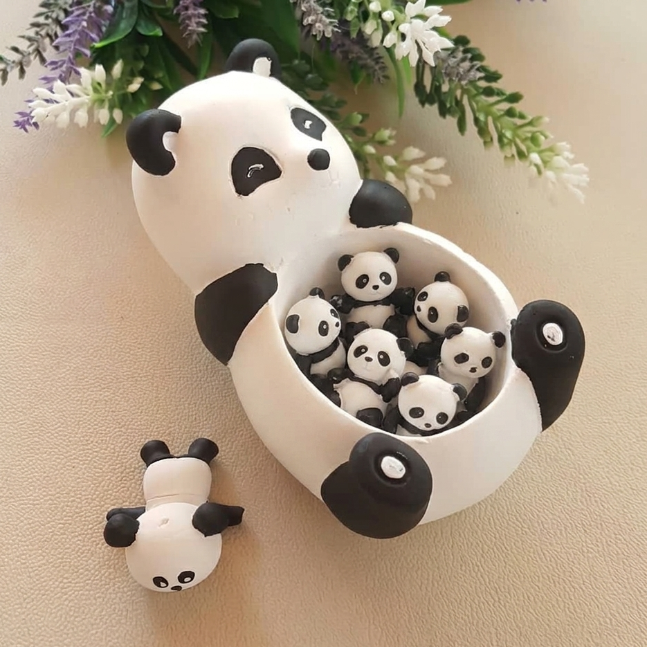 Karakız Panda Silikon Kalıp 11X4.5 Yavru Panda 4.3 Cm thumbnail 1