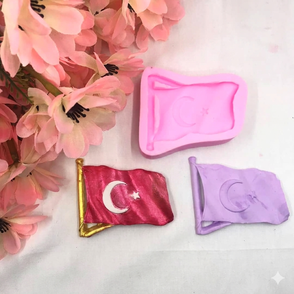 Karakız Türk Bayrağı Silikon Kalıp 7.5x6x1 Cm thumbnail 1