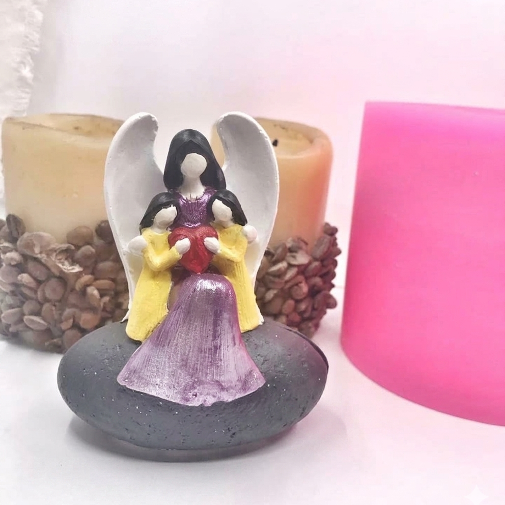 Karakız Melek Anne Ve Kızları Silikon Kalıp 10x10x5.5 Cm thumbnail 2