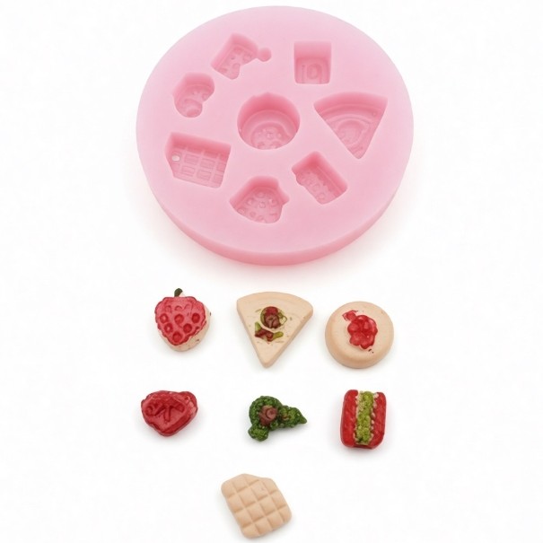 Karakız Mini Food Sikuce Moold Set 8 Parça Silikon Kalıp 2x2x0.5 Cm thumbnail 1
