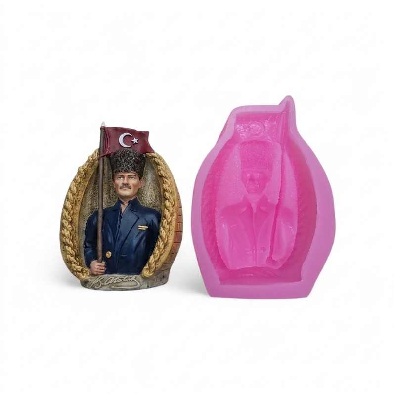 Karakız Atatürk Büstü Silikon Kalıp 24x16x8 Cm thumbnail 2