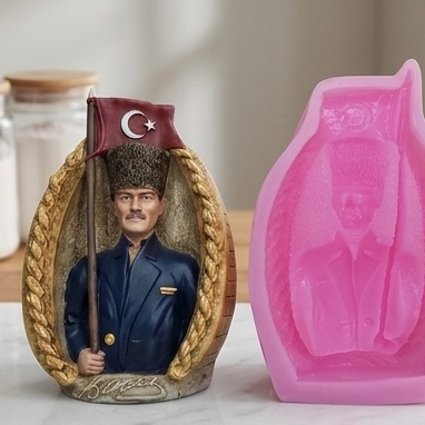 Karakız Atatürk Büstü Silikon Kalıp 24x16x8 Cm thumbnail 3
