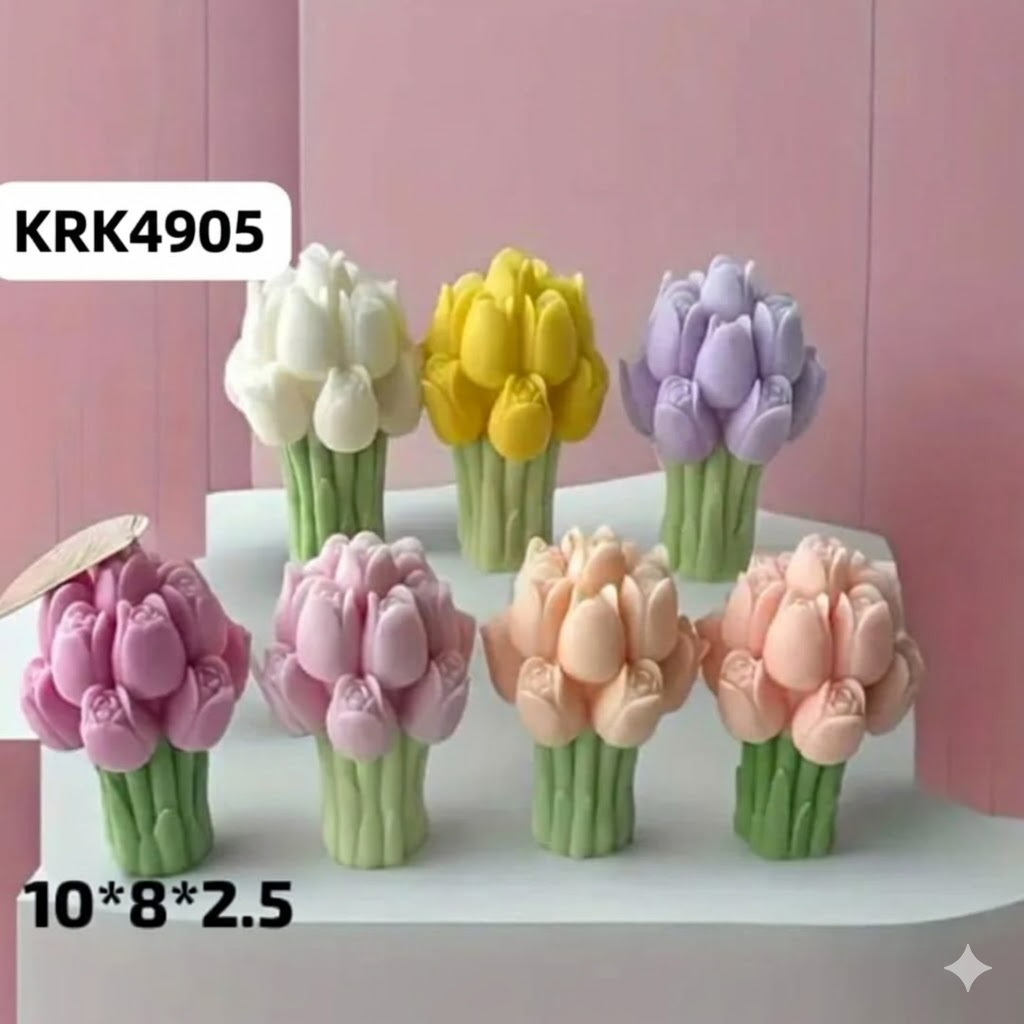 Karakız Lale Buketi Silikon Kalıp 10x8x2.5 Cm thumbnail 1
