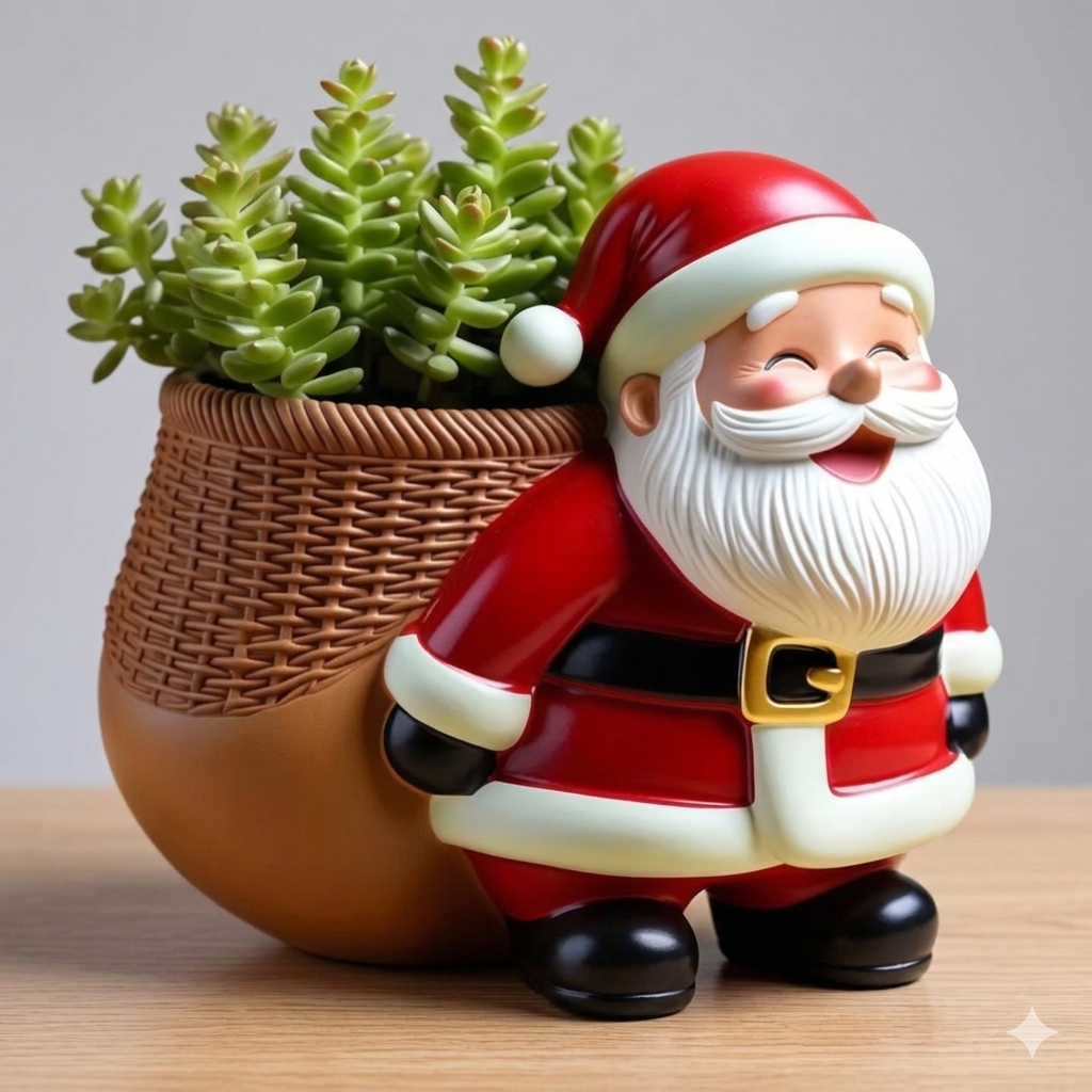 Karakız Sepetli Noel Baba Silikon Kalıp 8*9*8 Cm thumbnail 2