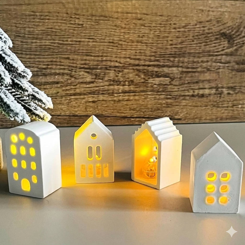 Karakız Dörtlü Mini Ev Silikon Kalıp 5.3x2.5 Cm thumbnail 3