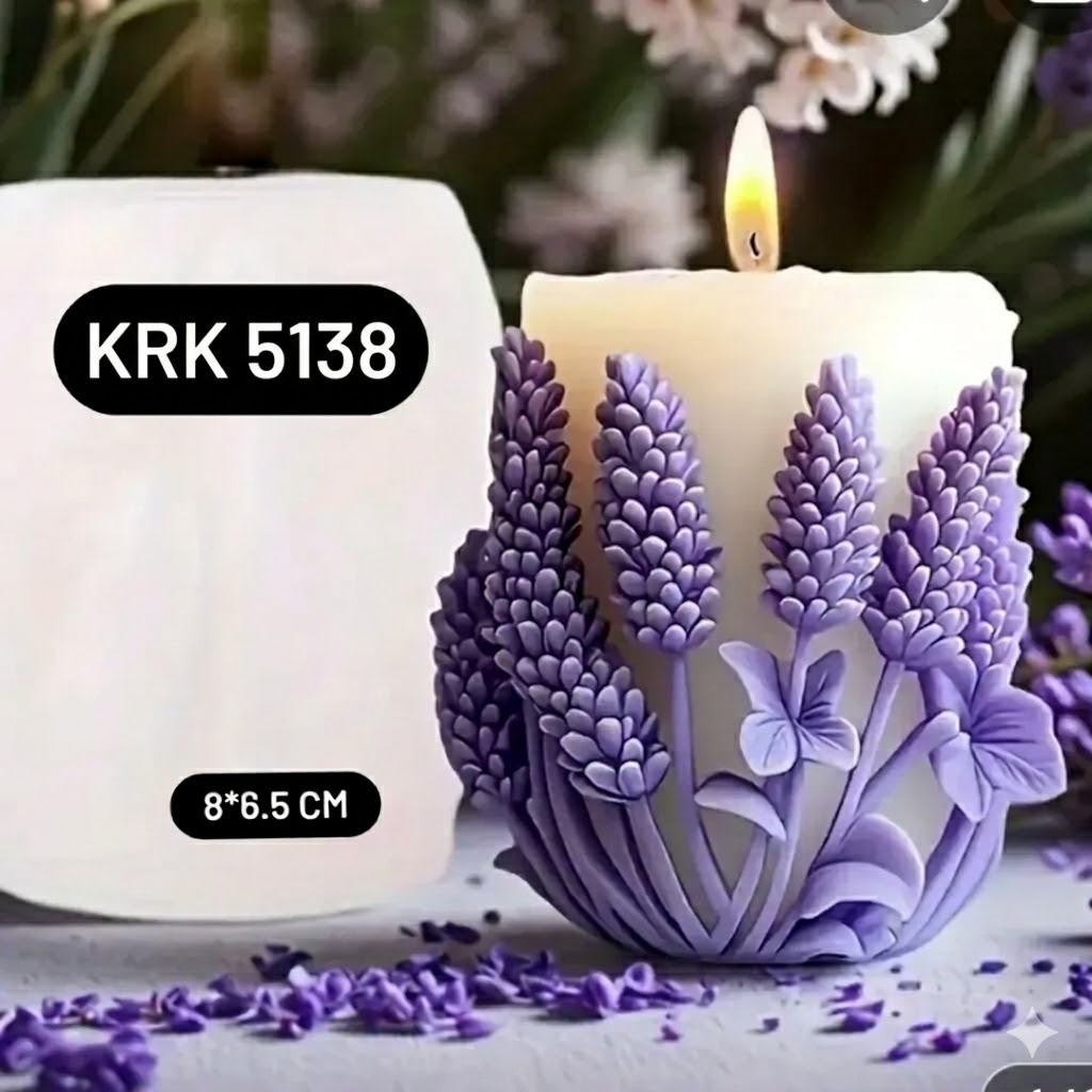 Karakız Lavanta Desenli Silikon Kalıbı (Dekoratif Çiçek Motifli) 8X6,5 Cm thumbnail 2