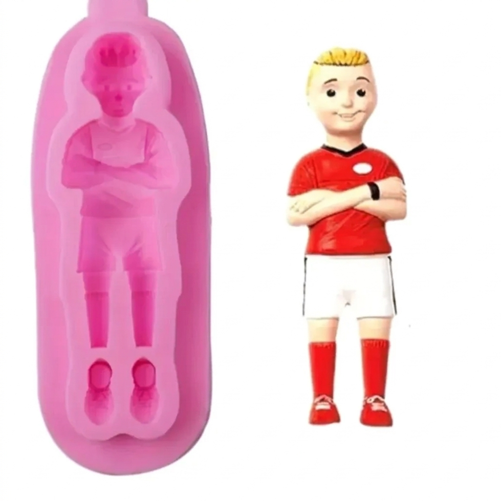 Karakız Futbolcu Figürlü Silikon Kalıp 11 Cm thumbnail 1