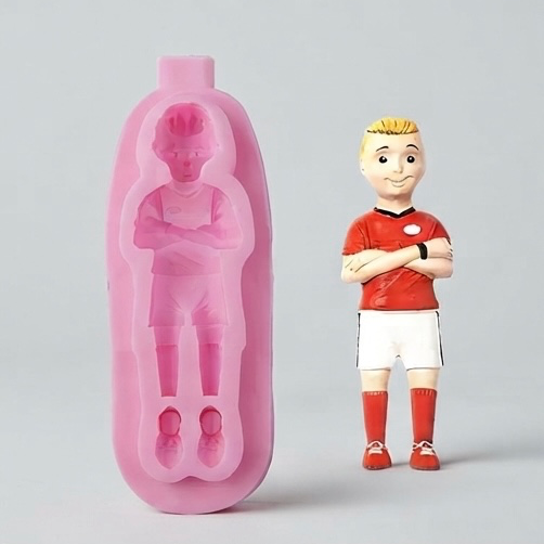 Karakız Futbolcu Figürlü Silikon Kalıp 11 Cm thumbnail 2