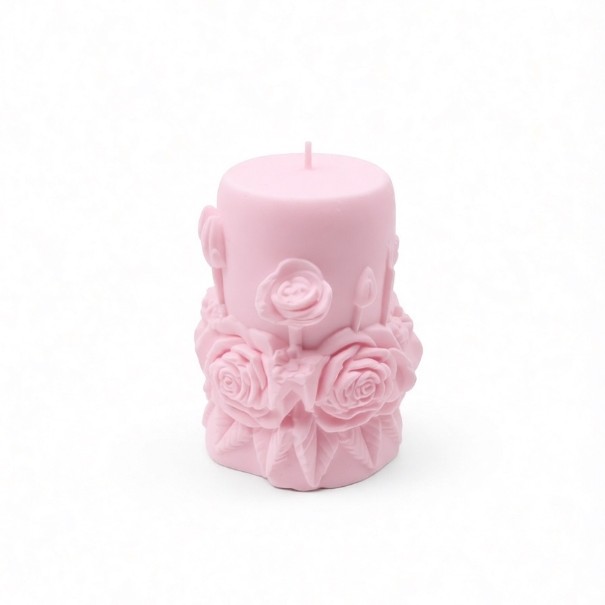 Karakız Gül Desenli Silindir Silikon Kalıp 7.7x5.7 Cm thumbnail 4