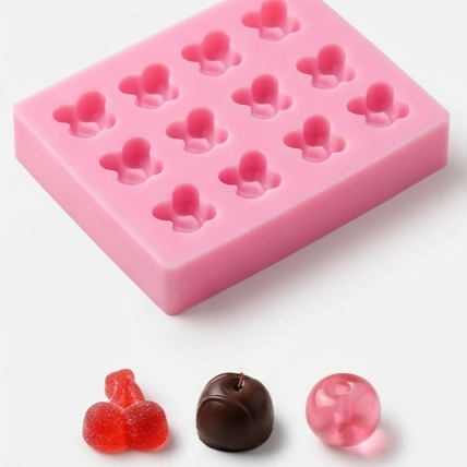 Karakız Mini Kiraz Salkımı Silikon Kalıp 12 Li 1.5 Cm thumbnail 2
