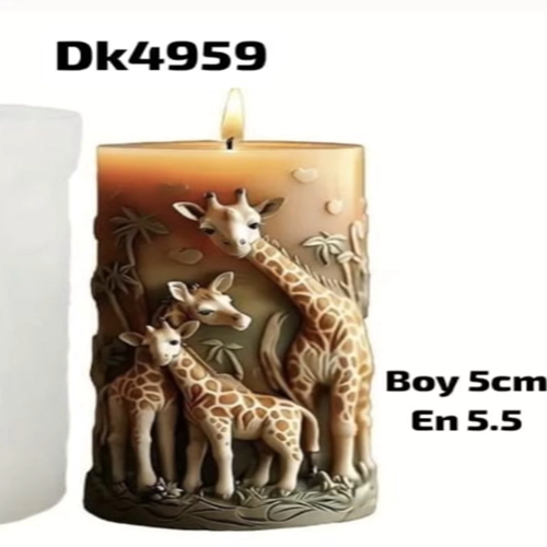 Karakız Zürafa Ailesi Silikon Kalıp 9x5 Cm thumbnail 3