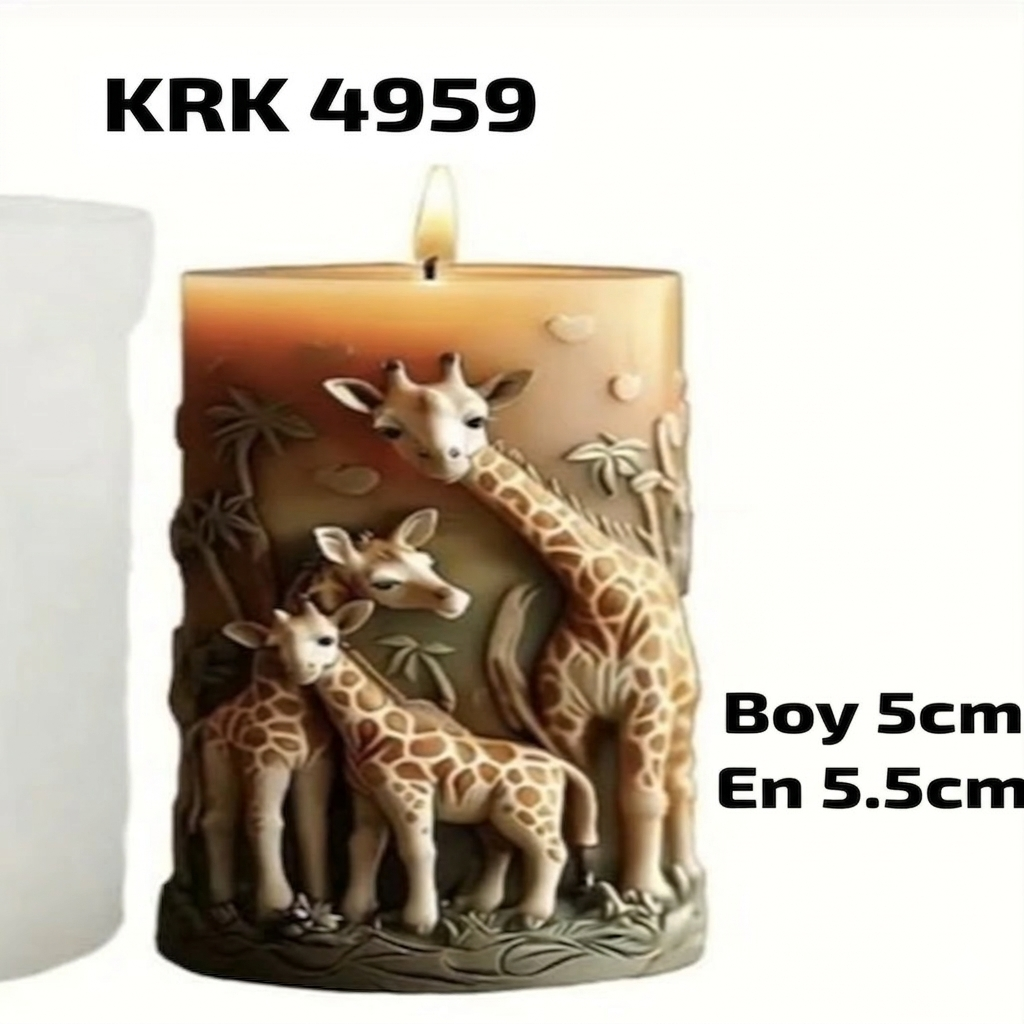Karakız Zürafa Ailesi Silikon Kalıp 9x5 Cm thumbnail 2